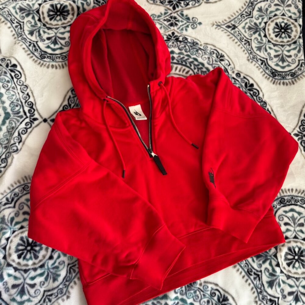 NikeLab Collection Fleece Cropped Hoodie Red Sz Small